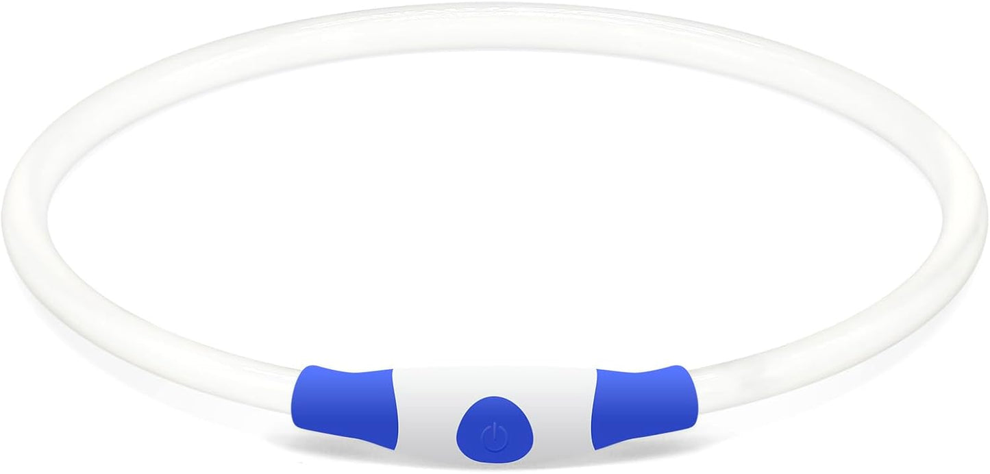 USB Rechargeable LED Dog Collar - Enhanced Night Visibility for Small, Medium, and Large Dogs (Blue)