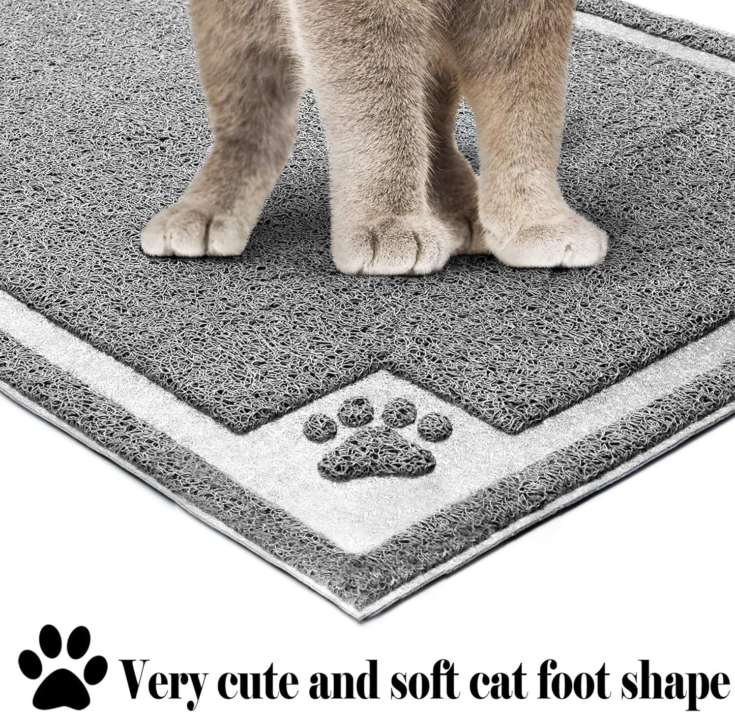 Large Cat Litter Mat Trapper 35" x 23" - Effective Litter Control and Soft on Sensitive Paws, Easy to Clean