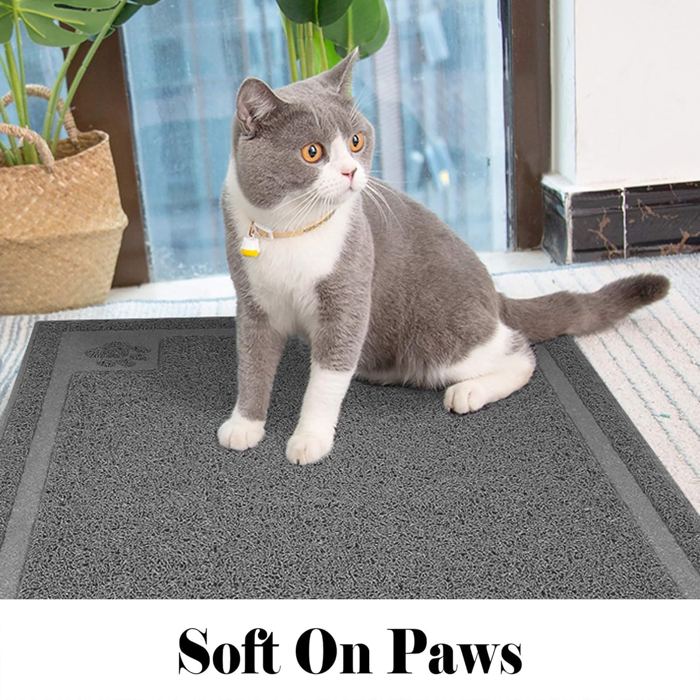 Large Cat Litter Mat Trapper 35" x 23" - Effective Litter Control and Soft on Sensitive Paws, Easy to Clean