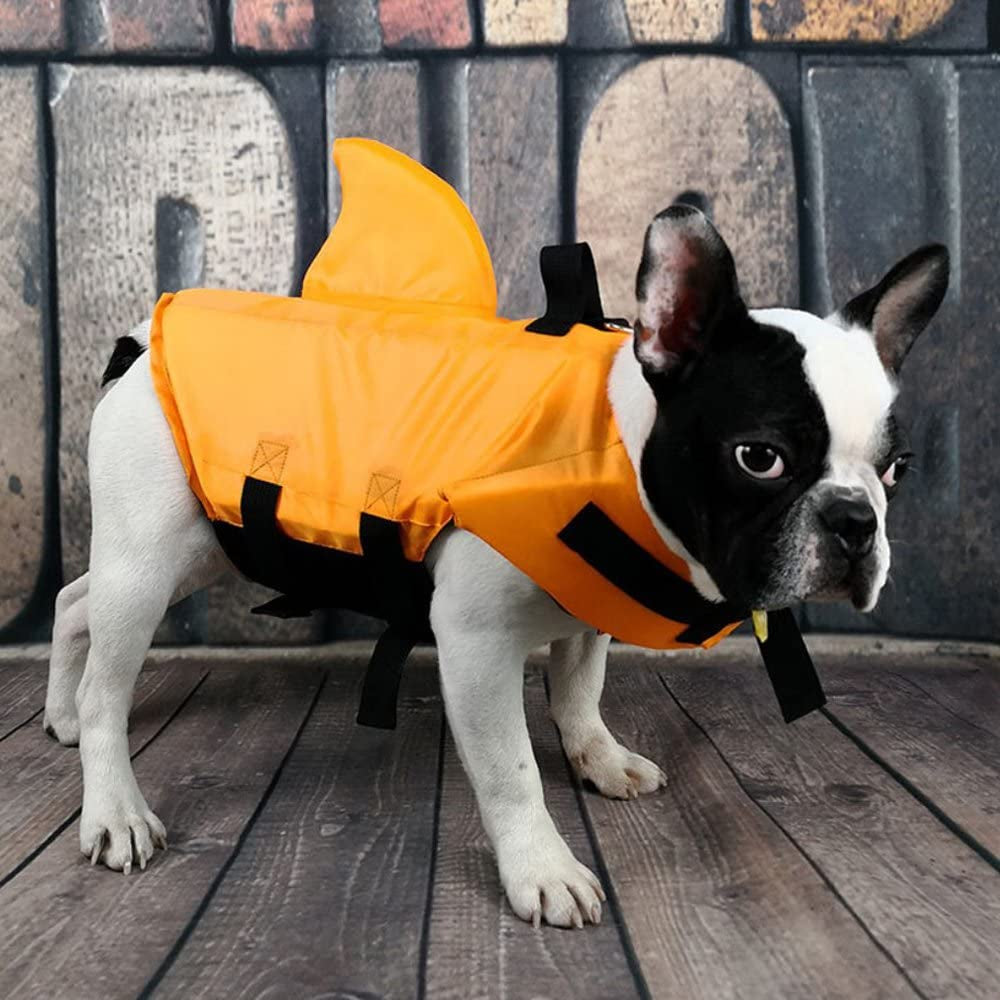 Dog Life Jacket - Adjustable Pet Swimming Vest for Short-Nosed Breeds (Pug, Bulldog, Poodle, Bull Terrier) - Medium, Orange