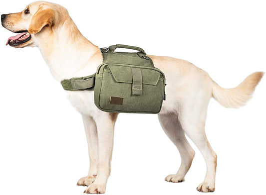 Medium & Large Dog Hiking Backpack Saddle Bag - Ranger Green, Large