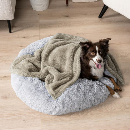 Premium Waterproof Dog Blanket for Small to Medium Breeds, Soft Sherpa Throw for Couch Protection, Reversible Plush Bed Blanket for Cats and Puppies, Washable Pet Pad (Taupe Camel, 24"x32")