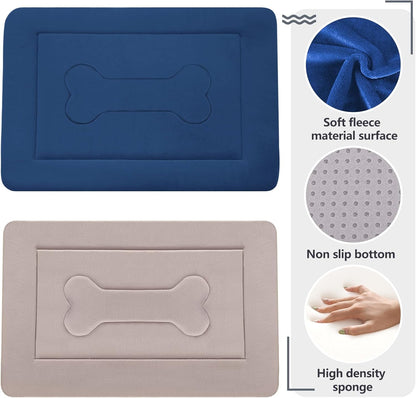 Large Non-Slip Washable Dog Bed Crate Mat - 42-inch Soft Mattress Kennel Pad