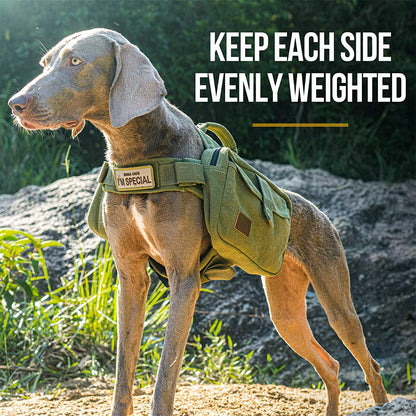 Medium & Large Dog Hiking Backpack Saddle Bag - Ranger Green, Large