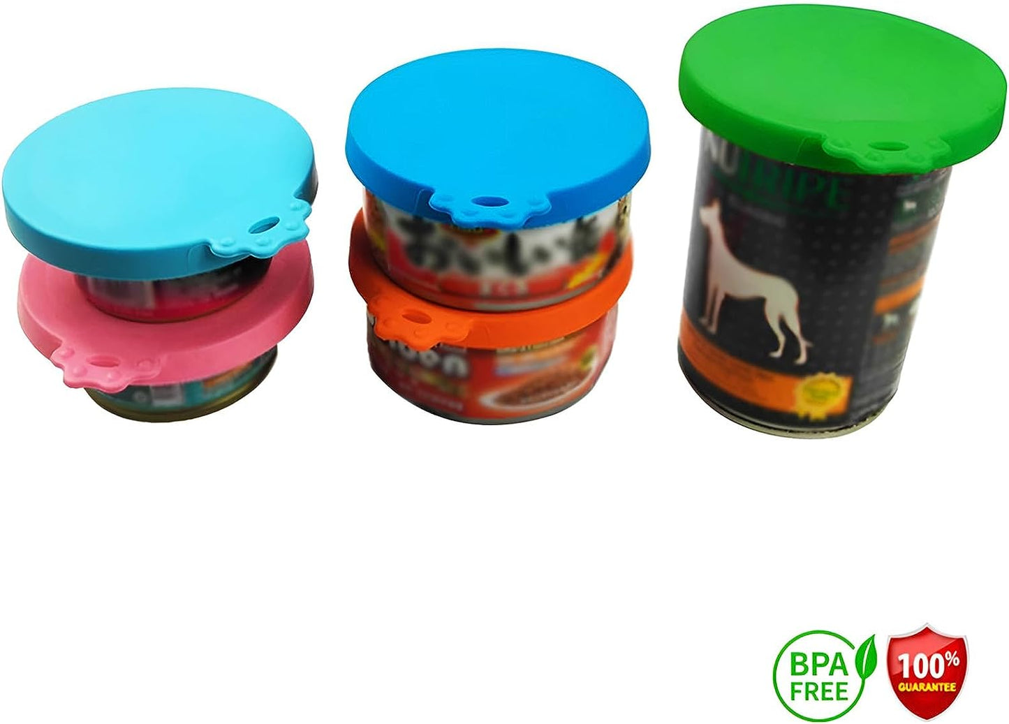 5-Pack Universal Silicone Pet Food Can Covers - BPA Free Lids for Dog and Cat Food Storage, Fits Most Standard Size Cans