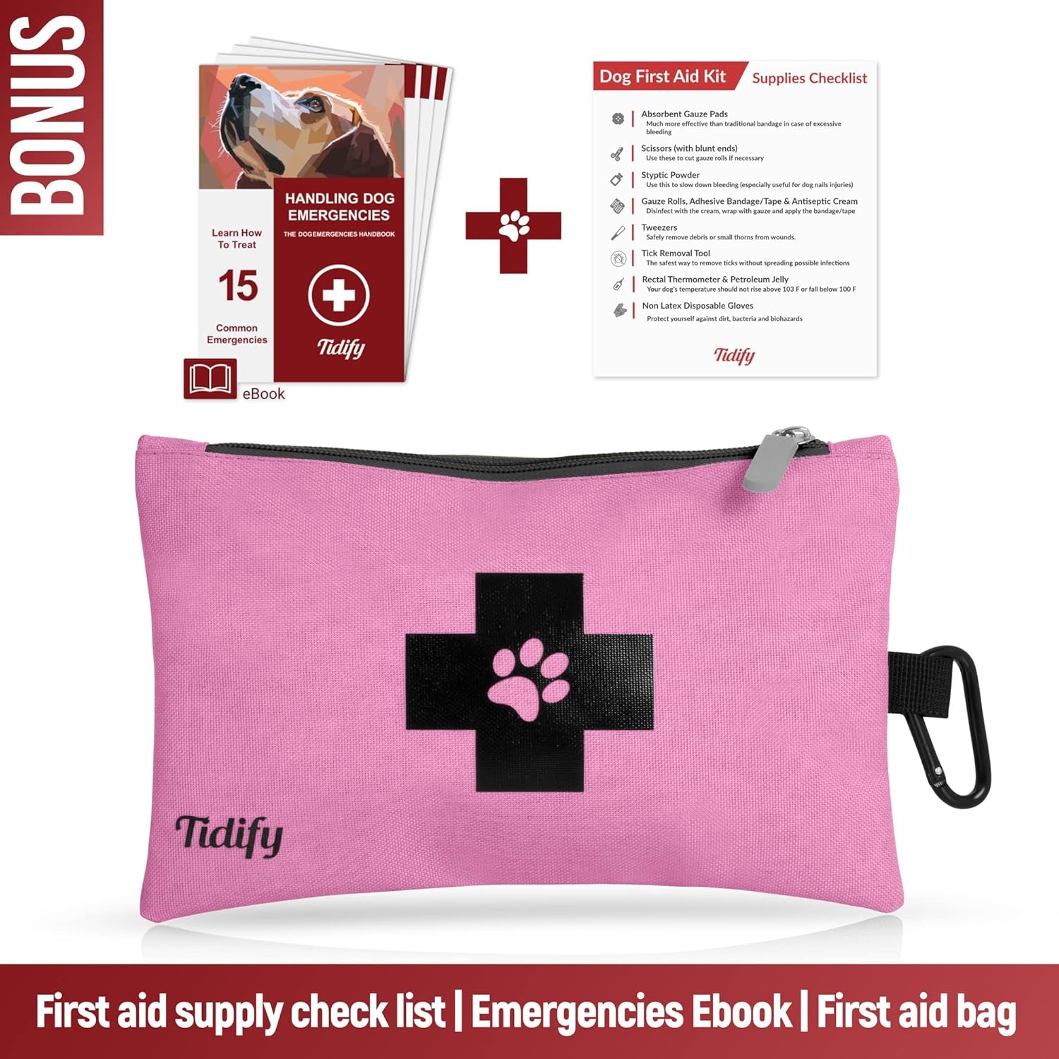 Airline-Approved Dog Travel Bag with Multi-Function Pockets, Food Containers, and Collapsible Bowls - Weekend Travel Tote for Pets (Pink)