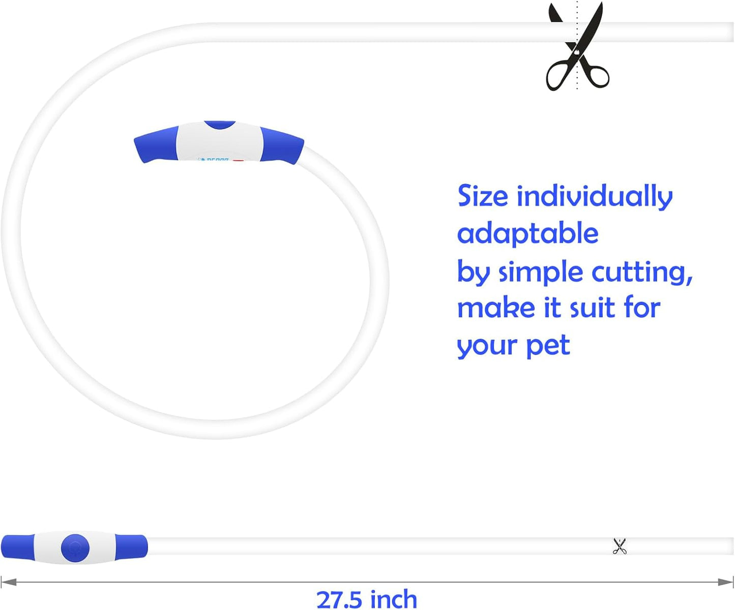 USB Rechargeable LED Dog Collar - Enhanced Night Visibility for Small, Medium, and Large Dogs (Blue)