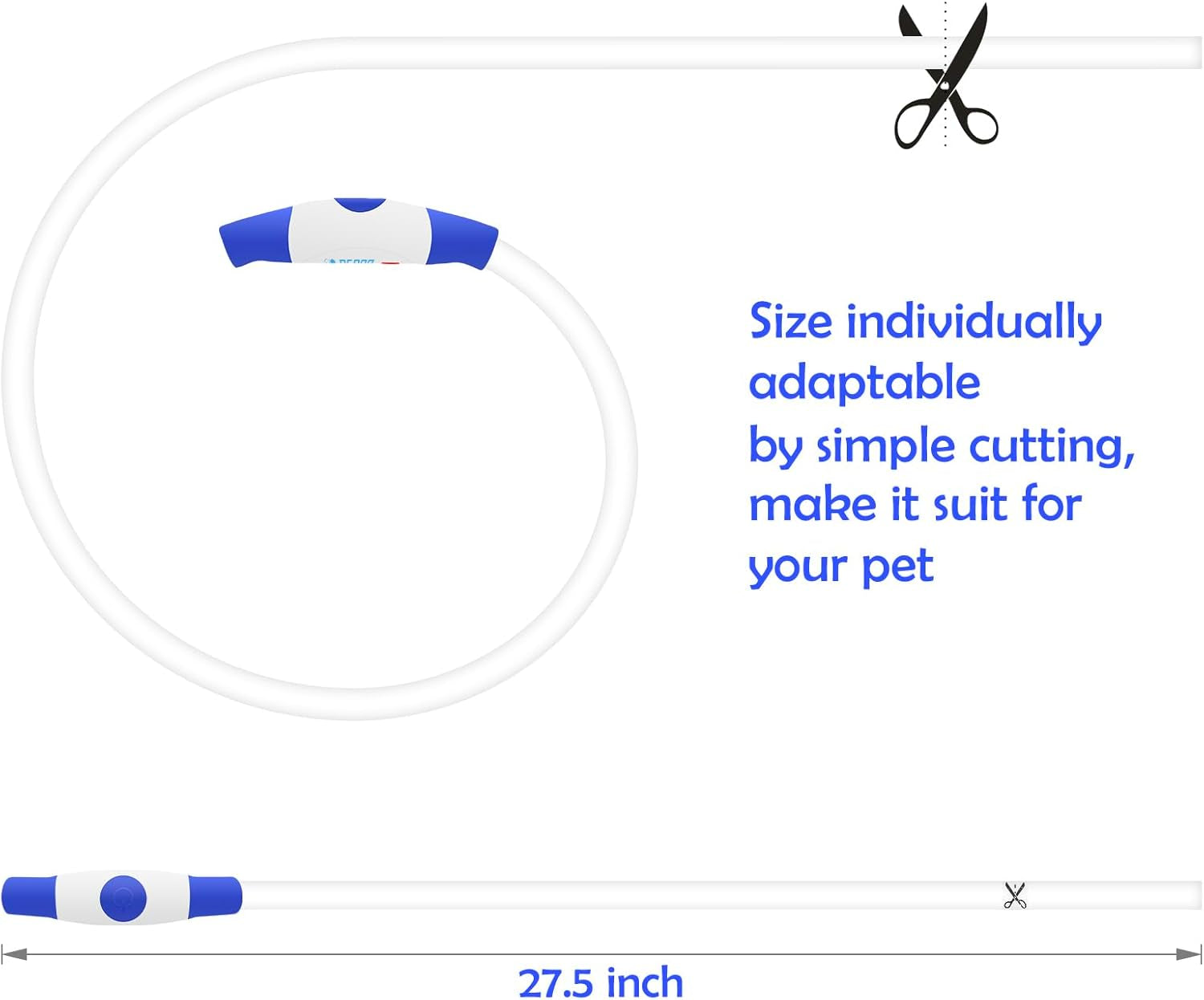 USB Rechargeable LED Dog Collar - Enhanced Night Visibility for Small, Medium, and Large Dogs (Blue)