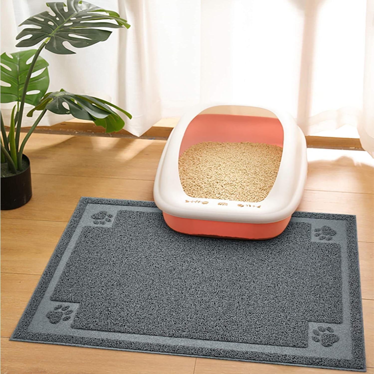 Large Cat Litter Mat Trapper 35" x 23" - Effective Litter Control and Soft on Sensitive Paws, Easy to Clean