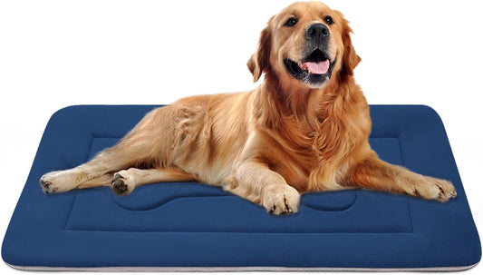 Large Non-Slip Washable Dog Bed Crate Mat - 42-inch Soft Mattress Kennel Pad