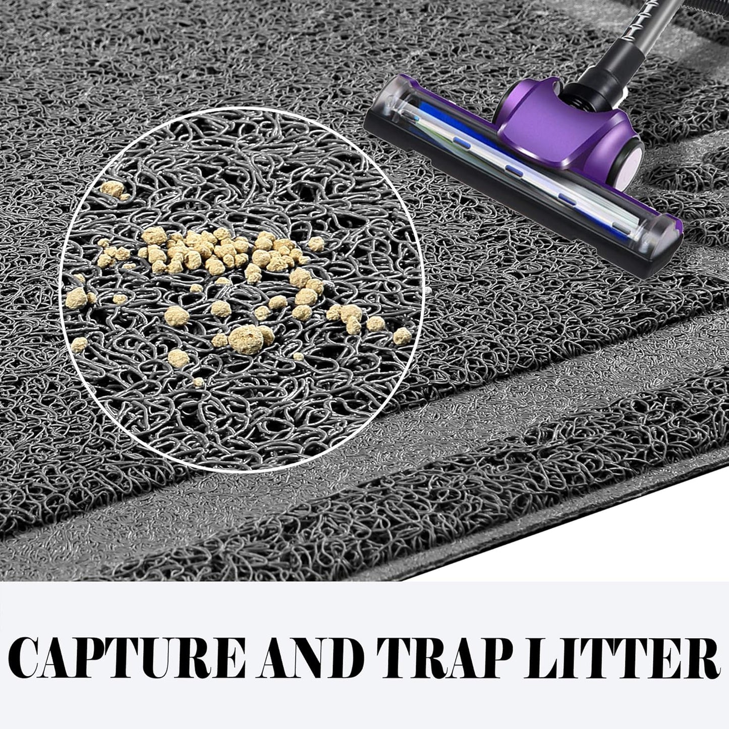 Large Cat Litter Mat Trapper 35" x 23" - Effective Litter Control and Soft on Sensitive Paws, Easy to Clean